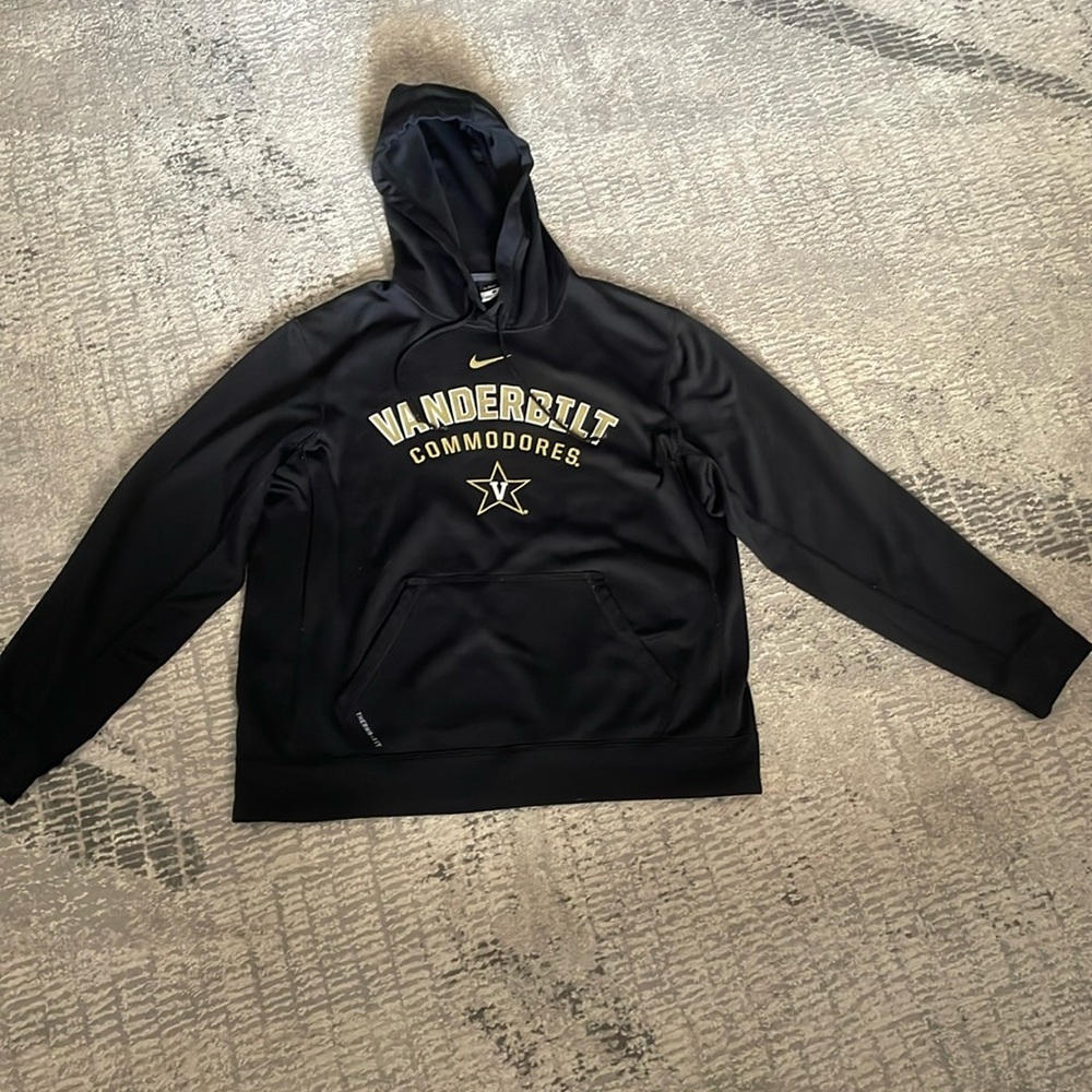 Men’s Vanderbilt Commodores black Nike therma-fit performance hooded pullover L